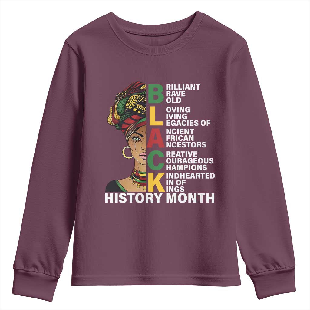 Black History Month Brilliant Brave Bold Youth Sweatshirt African American Black Pride TS11