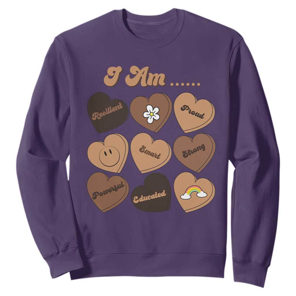 African American Proud Black History Sweatshirt Melanin Hearts TS11