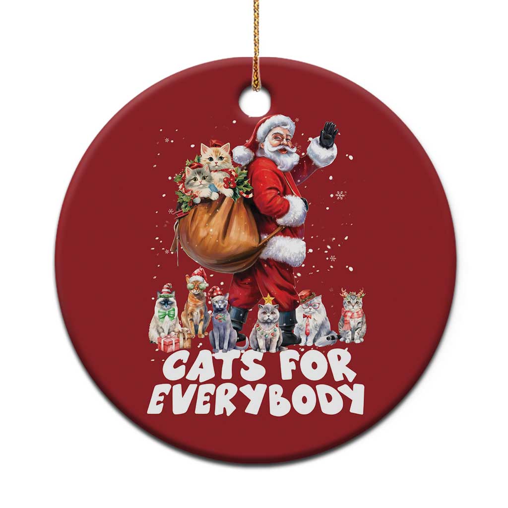 Funny Xmas Cat Christmas Ornament Cats For Everybody Xmas Santa Pet TS11