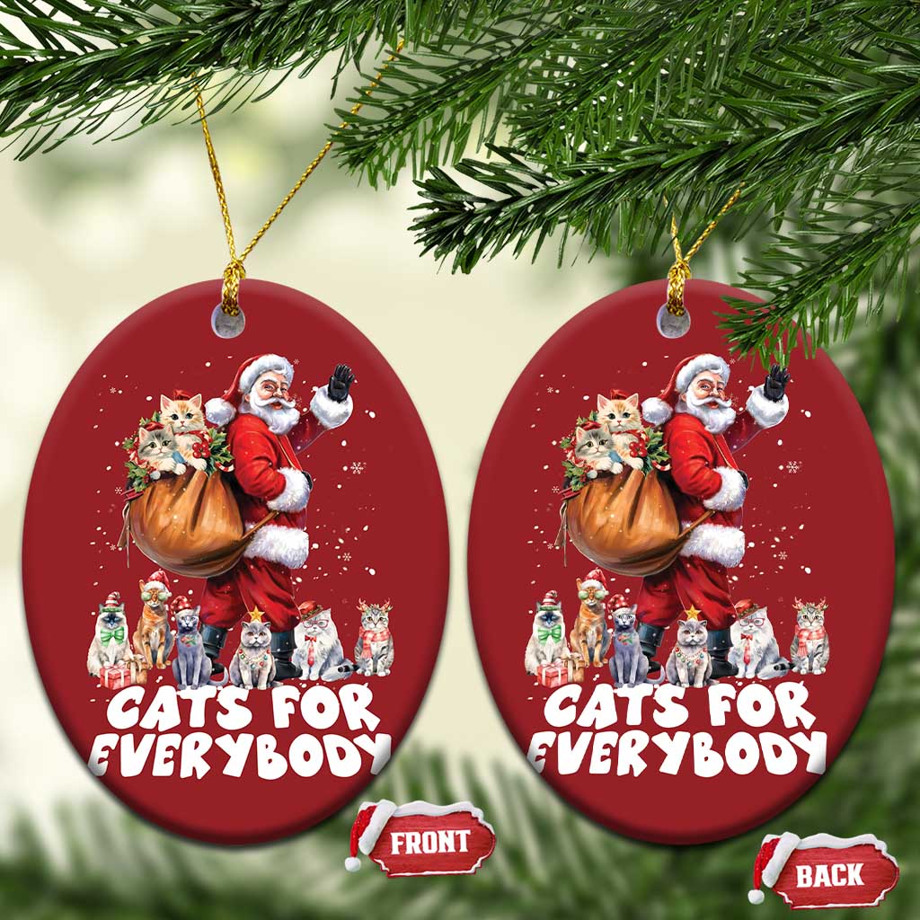 Funny Xmas Cat Christmas Ornament Cats For Everybody Xmas Santa Pet TS11