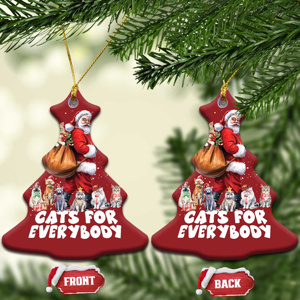 Funny Xmas Cat Christmas Ornament Cats For Everybody Xmas Santa Pet TS11