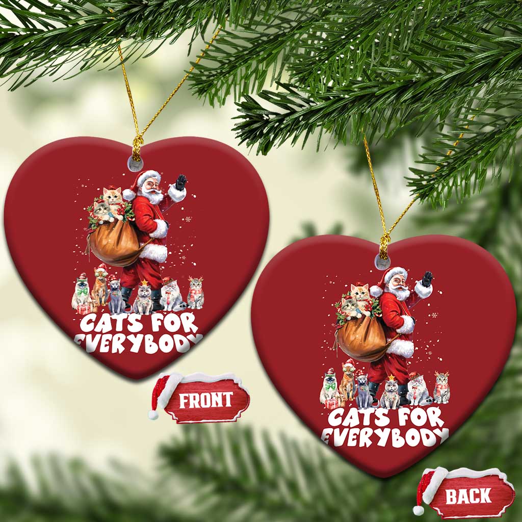 Funny Xmas Cat Christmas Ornament Cats For Everybody Xmas Santa Pet TS11