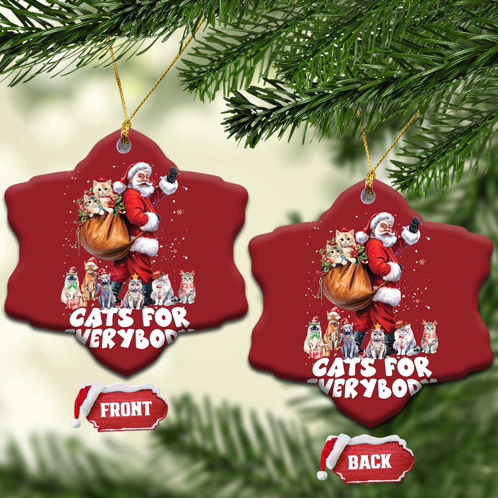 Funny Xmas Cat Christmas Ornament Cats For Everybody Xmas Santa Pet TS11