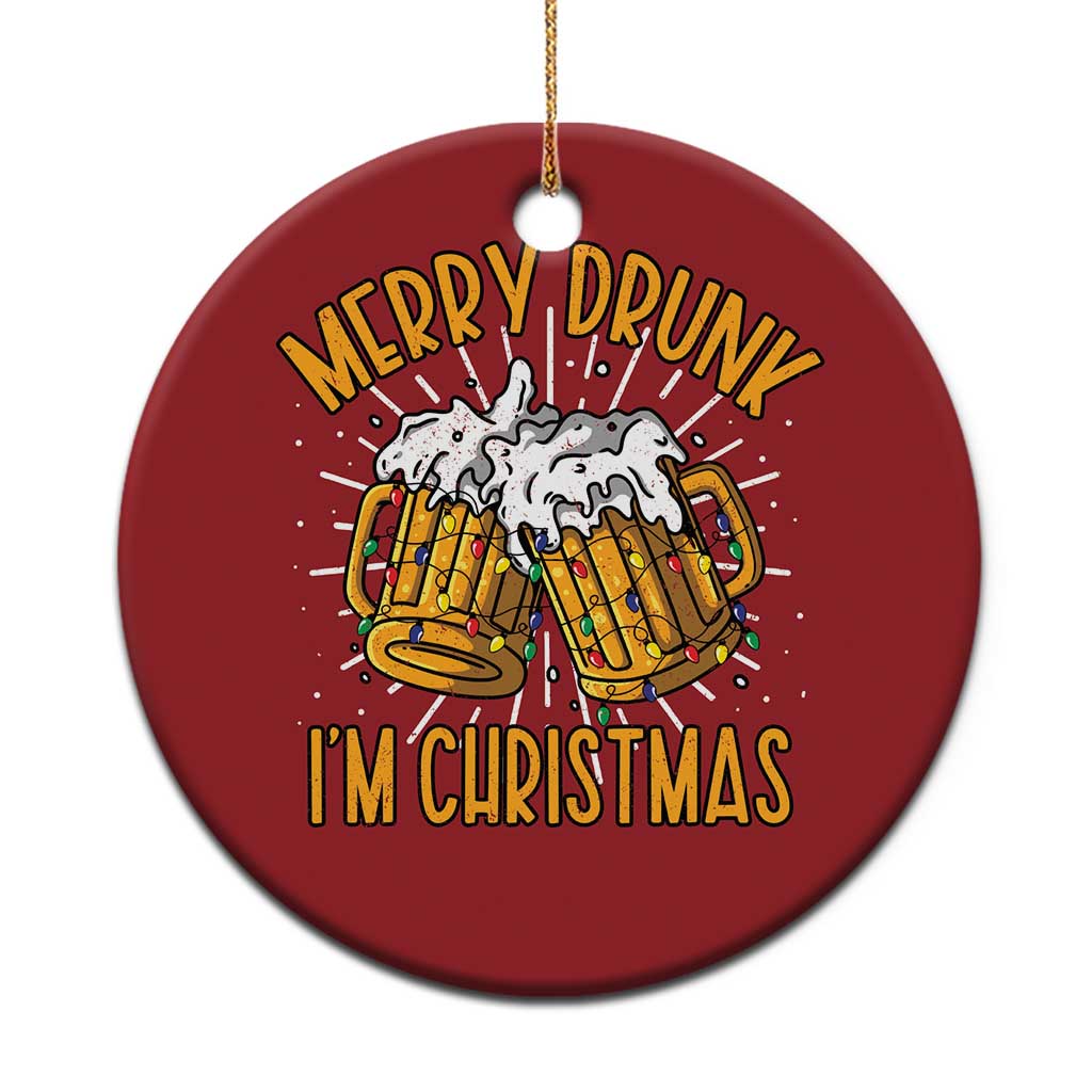 Funny Merry Drunk I'm Xmas Christmas Ornament Vintage Beer Mugs Xmas TS11