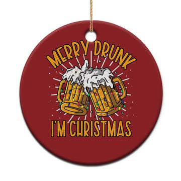 Funny Merry Drunk I'm Xmas Christmas Ornament Vintage Beer Mugs Xmas TS11