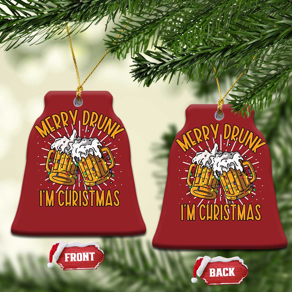 Funny Merry Drunk I'm Xmas Christmas Ornament Vintage Beer Mugs Xmas TS11