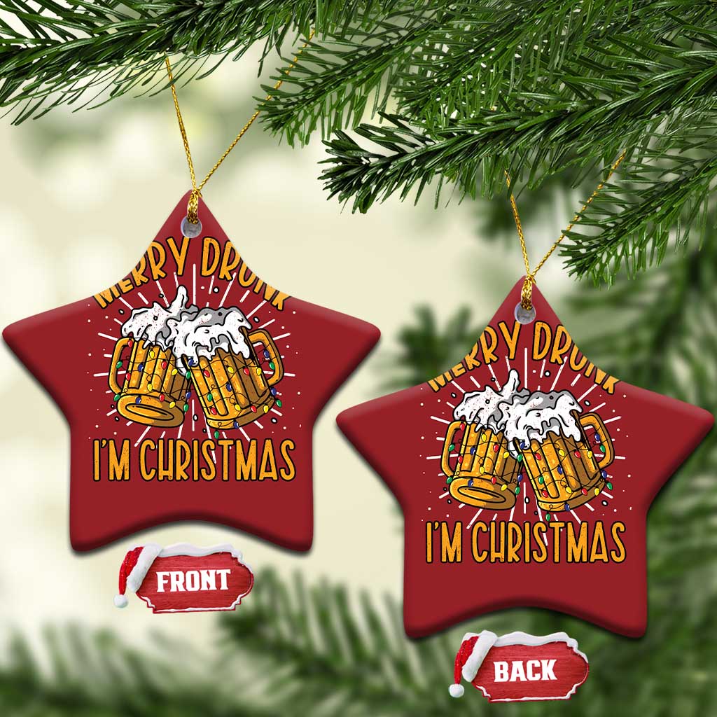 Funny Merry Drunk I'm Xmas Christmas Ornament Vintage Beer Mugs Xmas TS11