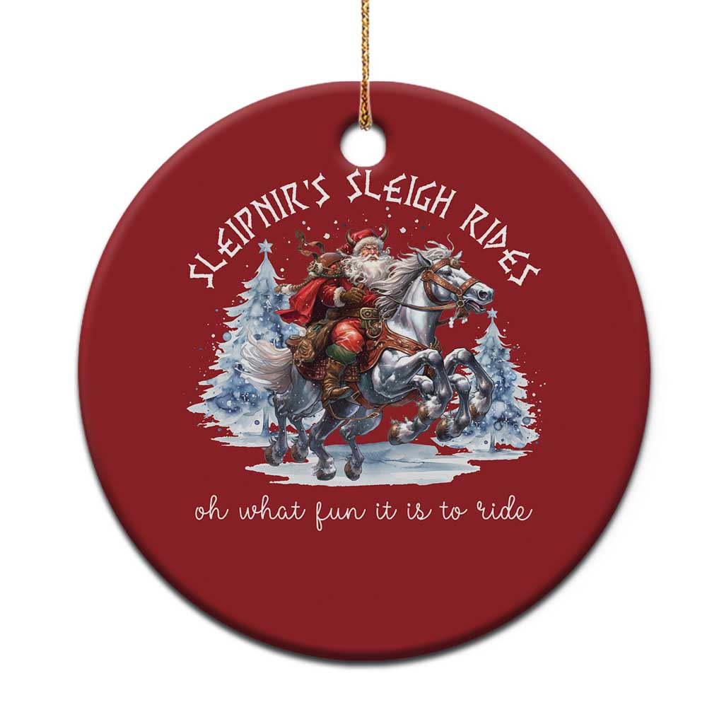 Funny Xmas Santa Viking Christmas Ornament Sleipnir's Sleigh Rides Oh What Fun It Is To Ride TS11