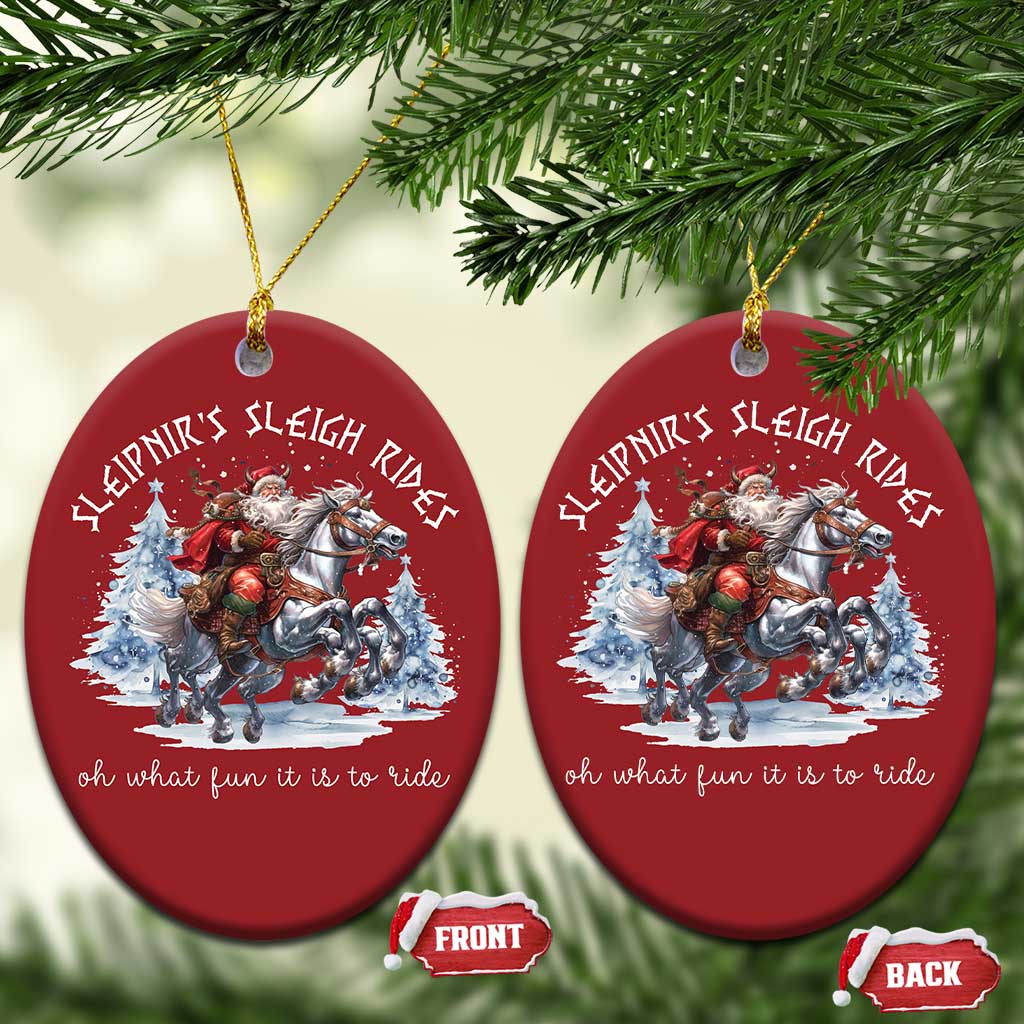 Funny Xmas Santa Viking Christmas Ornament Sleipnir's Sleigh Rides Oh What Fun It Is To Ride TS11