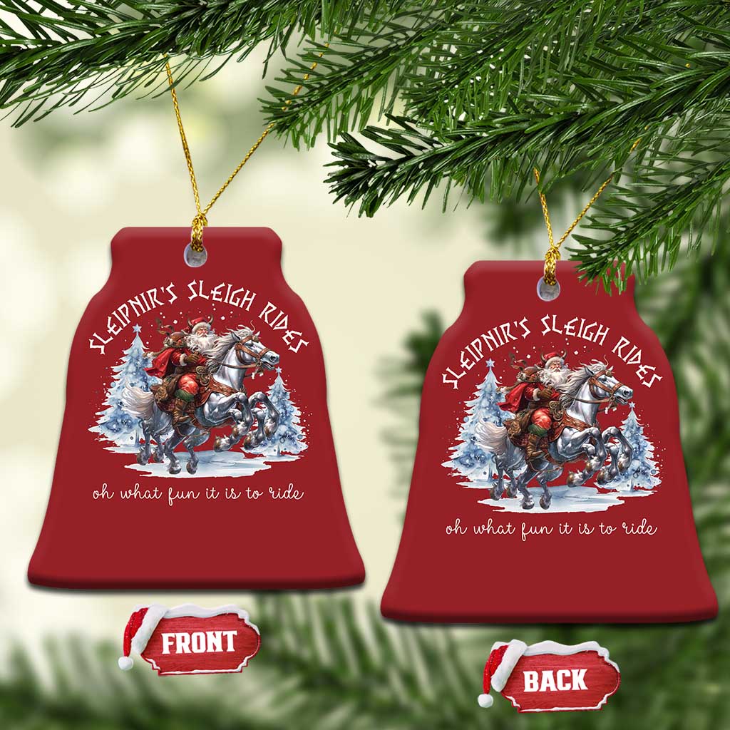 Funny Xmas Santa Viking Christmas Ornament Sleipnir's Sleigh Rides Oh What Fun It Is To Ride TS11