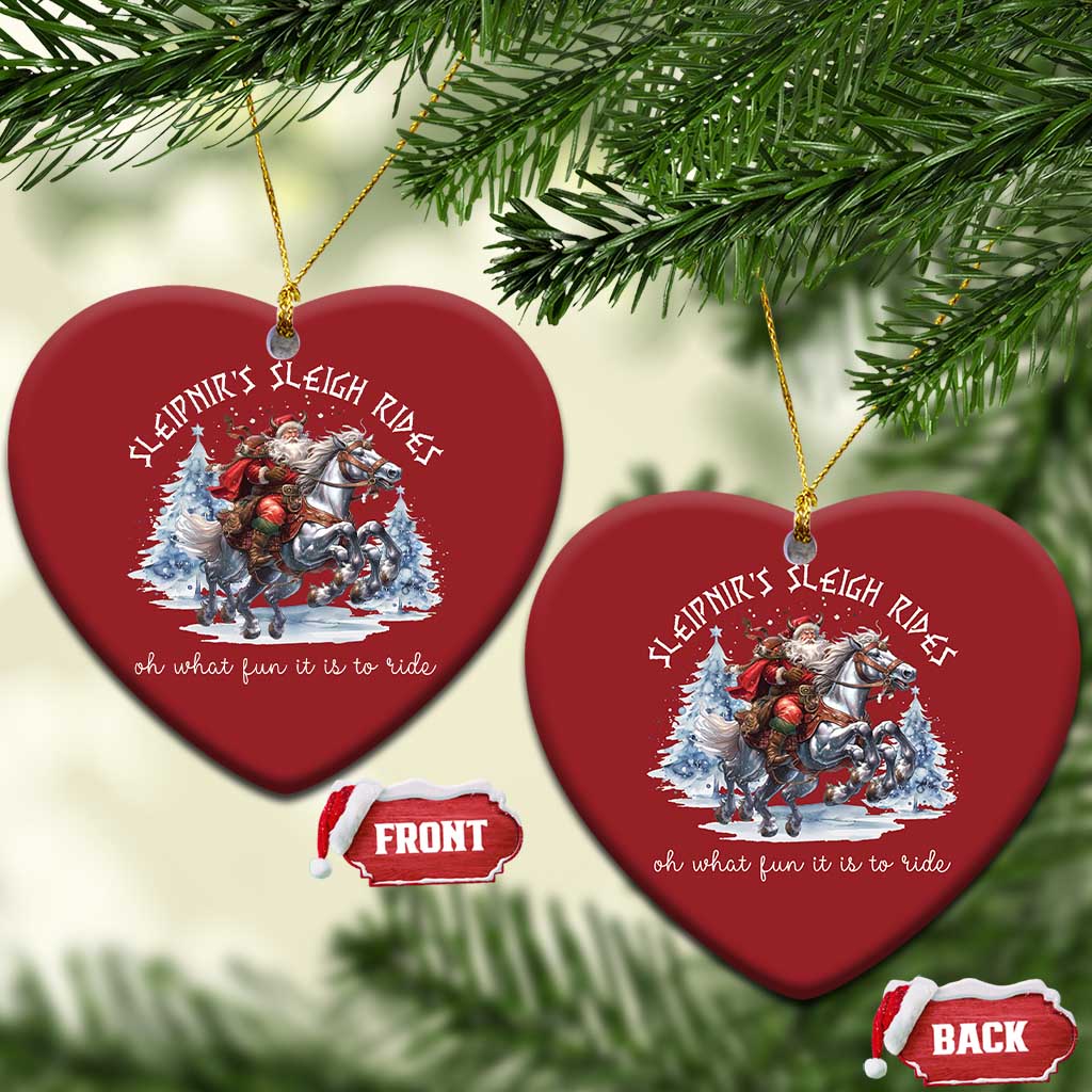Funny Xmas Santa Viking Christmas Ornament Sleipnir's Sleigh Rides Oh What Fun It Is To Ride TS11