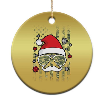 Funny Christmas Veteran Christmas Ornament Santa Hat Camo American Flag TS11