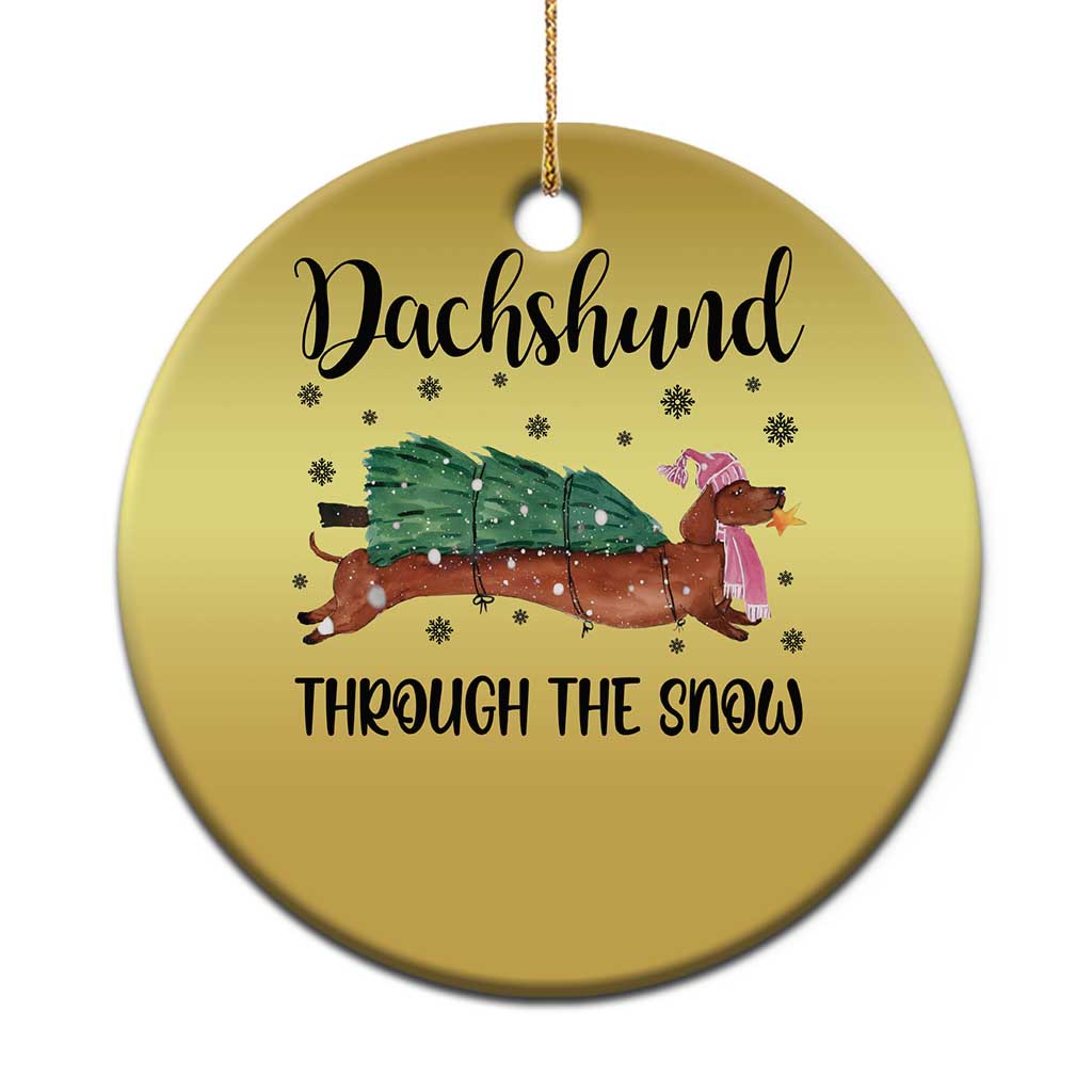 Funny Xmas Wiener Dog Christmas Ornament Dachshund Through The Snow Xmas Tree TS11