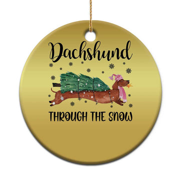 Funny Xmas Wiener Dog Christmas Ornament Dachshund Through The Snow Xmas Tree TS11