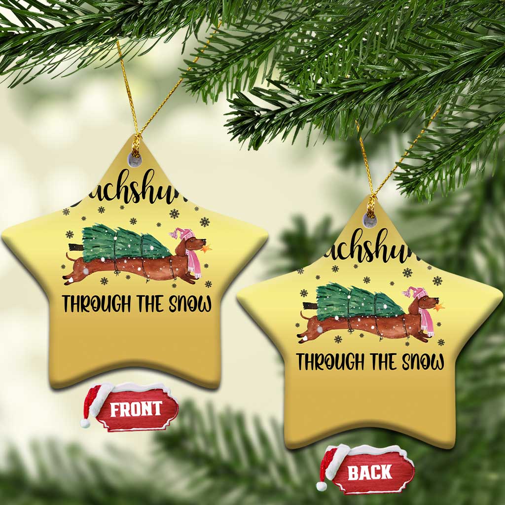 Funny Xmas Wiener Dog Christmas Ornament Dachshund Through The Snow Xmas Tree TS11