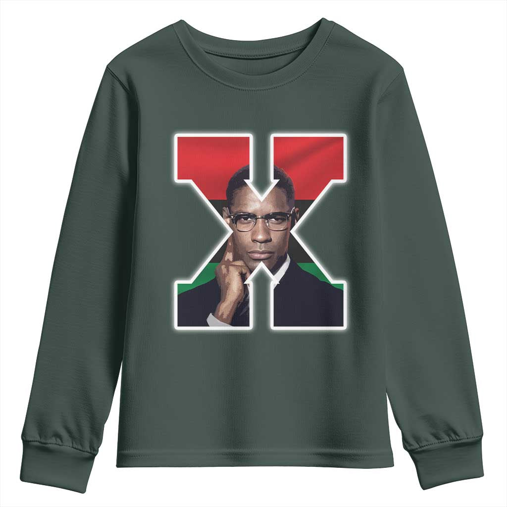 Malcolm X Black Liberation Flag Black History Month Youth Sweatshirt TS11