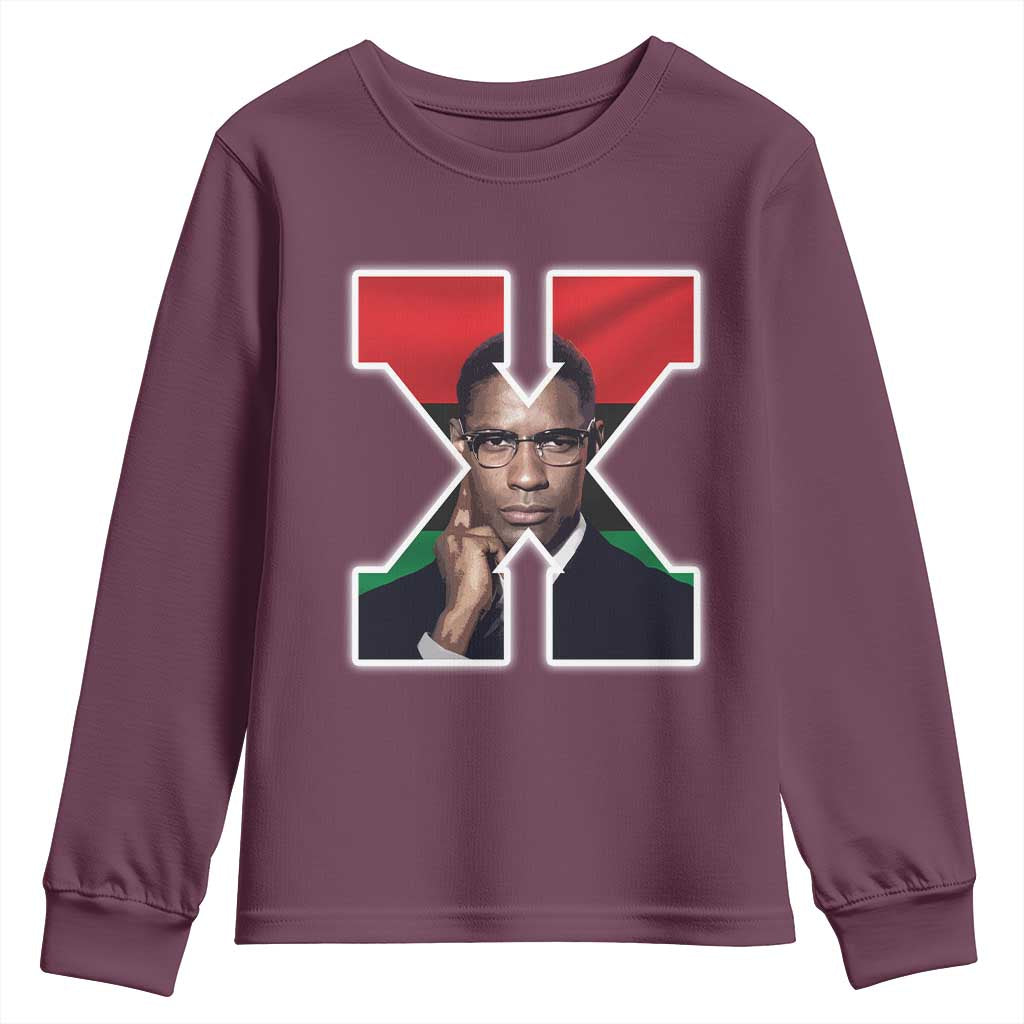 Malcolm X Black Liberation Flag Black History Month Youth Sweatshirt TS11