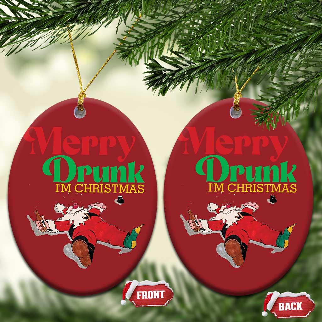 Funny Xmas Beers Christmas Ornament Merry Drunk I'm Christmas Santa TS11