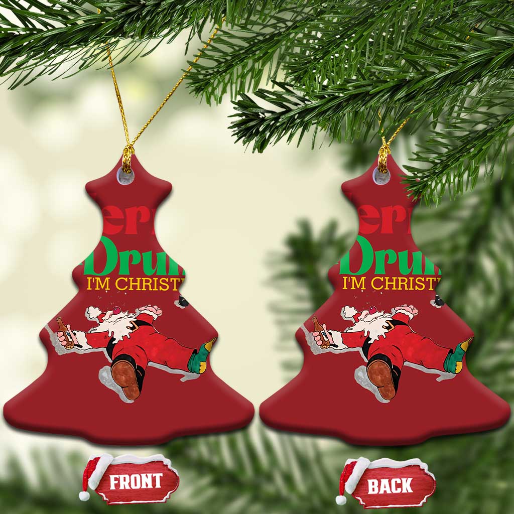 Funny Xmas Beers Christmas Ornament Merry Drunk I'm Christmas Santa TS11