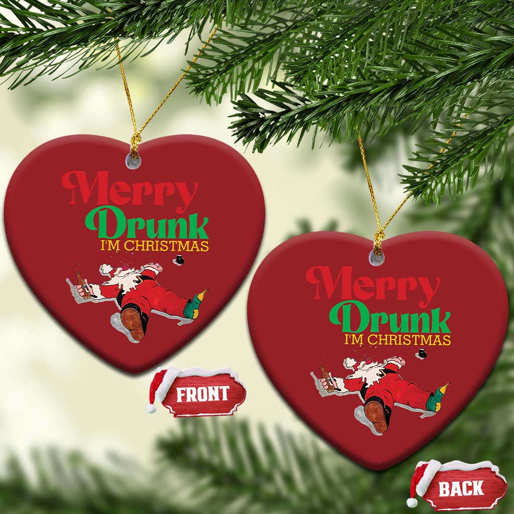 Funny Xmas Beers Christmas Ornament Merry Drunk I'm Christmas Santa TS11