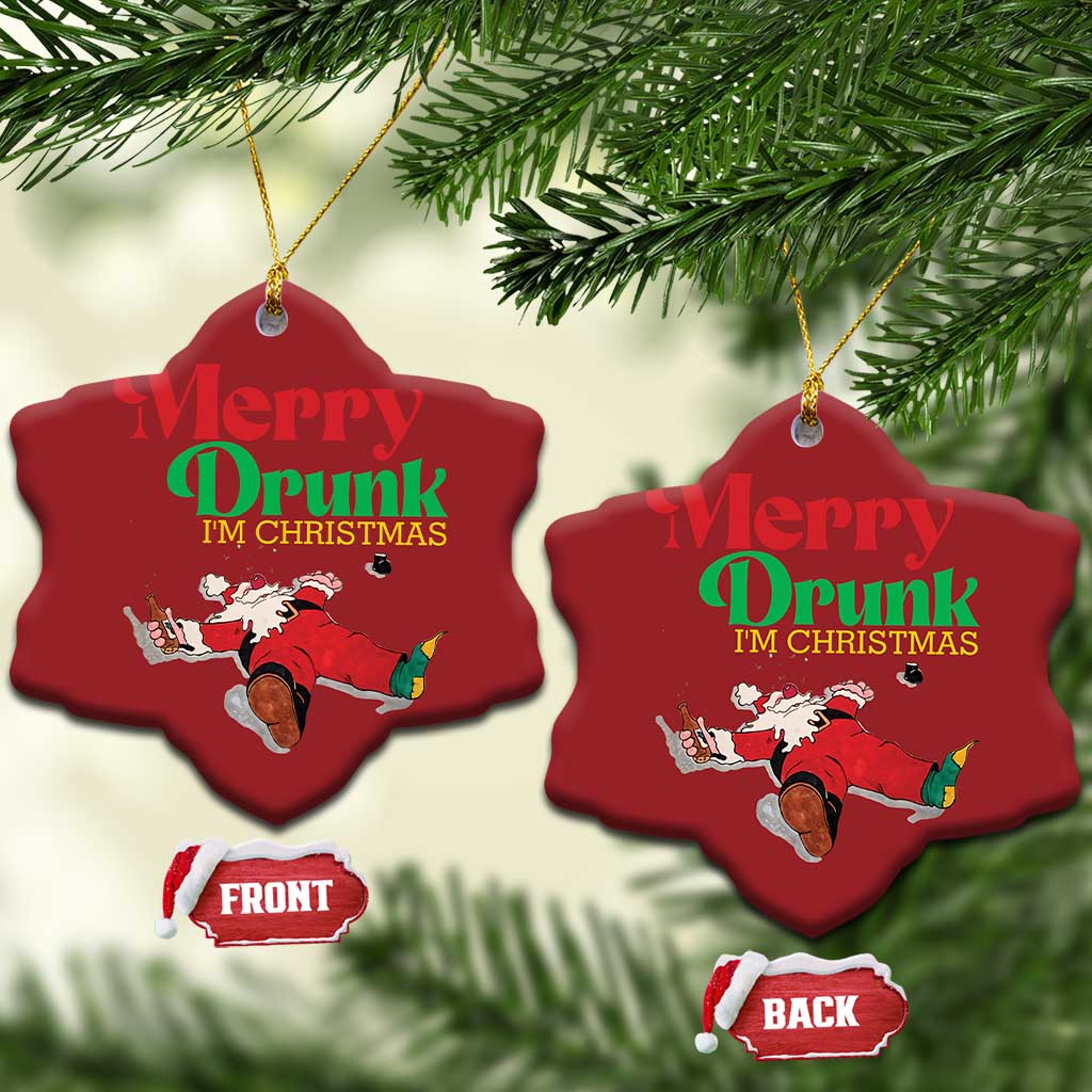 Funny Xmas Beers Christmas Ornament Merry Drunk I'm Christmas Santa TS11