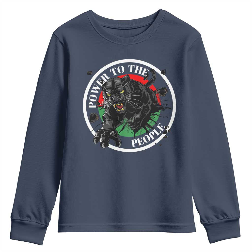 Power To The People Black Panther Party Youth Sweatshirt Proud Black History Month TS11