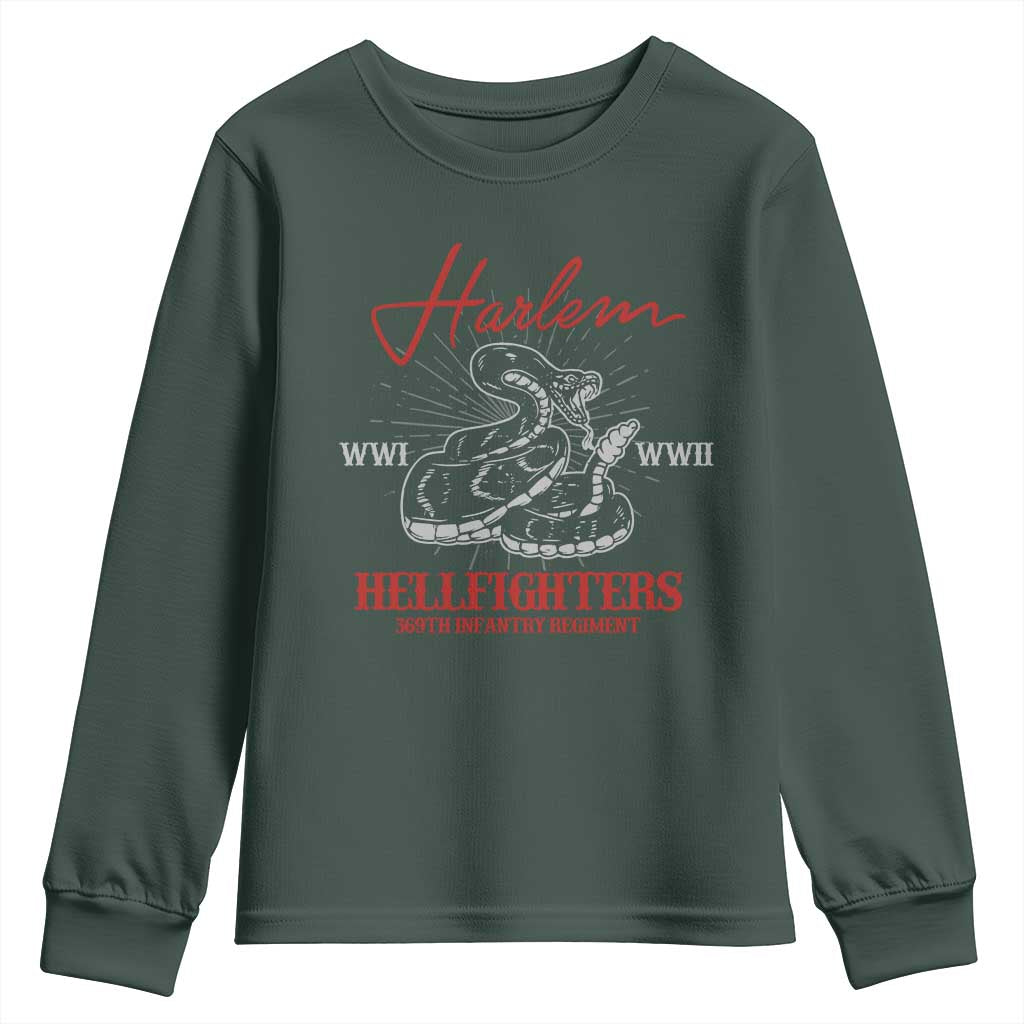 Harlem Hellfighters Youth Sweatshirt 369th Infantry Regiment Snake Black History Month TS11