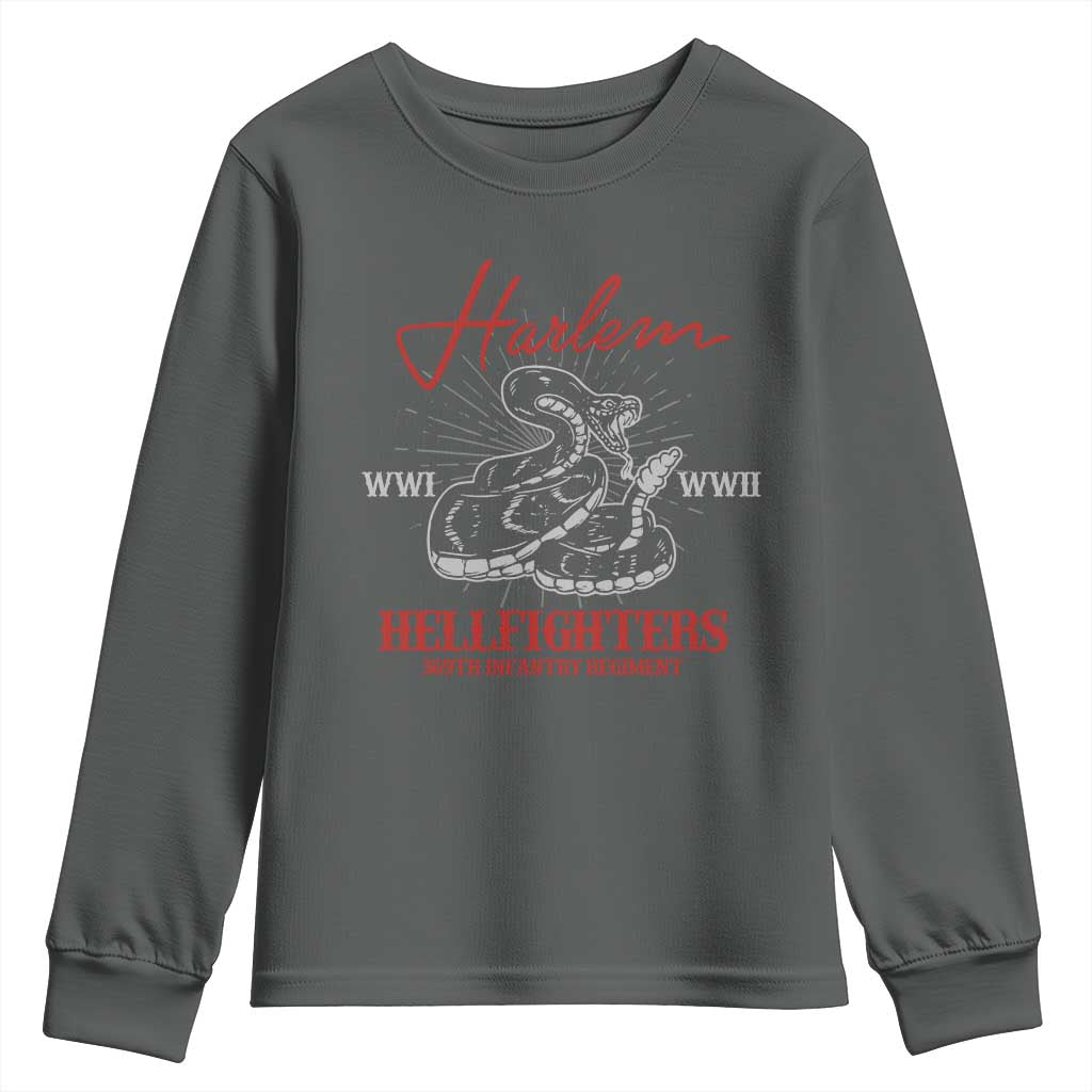Harlem Hellfighters Youth Sweatshirt 369th Infantry Regiment Snake Black History Month TS11
