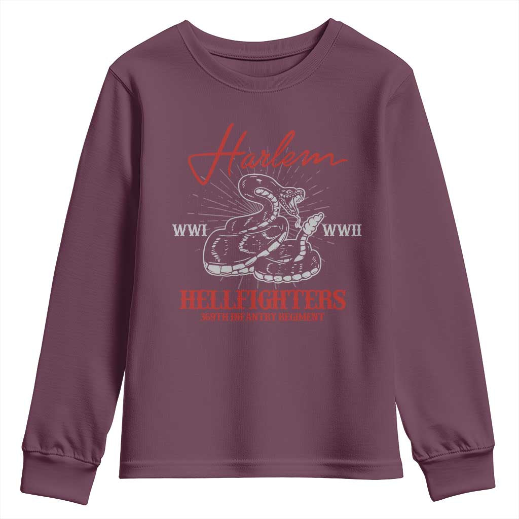 Harlem Hellfighters Youth Sweatshirt 369th Infantry Regiment Snake Black History Month TS11