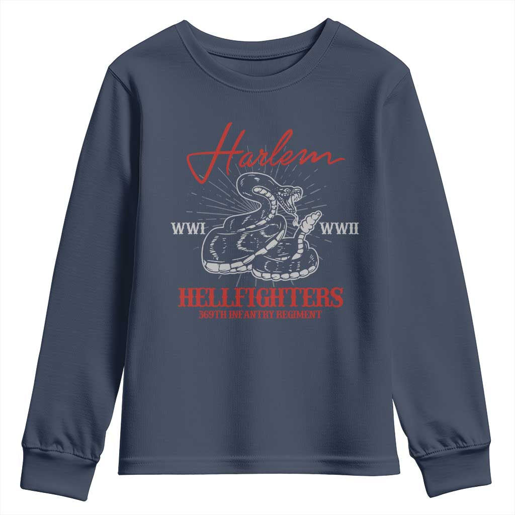 Harlem Hellfighters Youth Sweatshirt 369th Infantry Regiment Snake Black History Month TS11