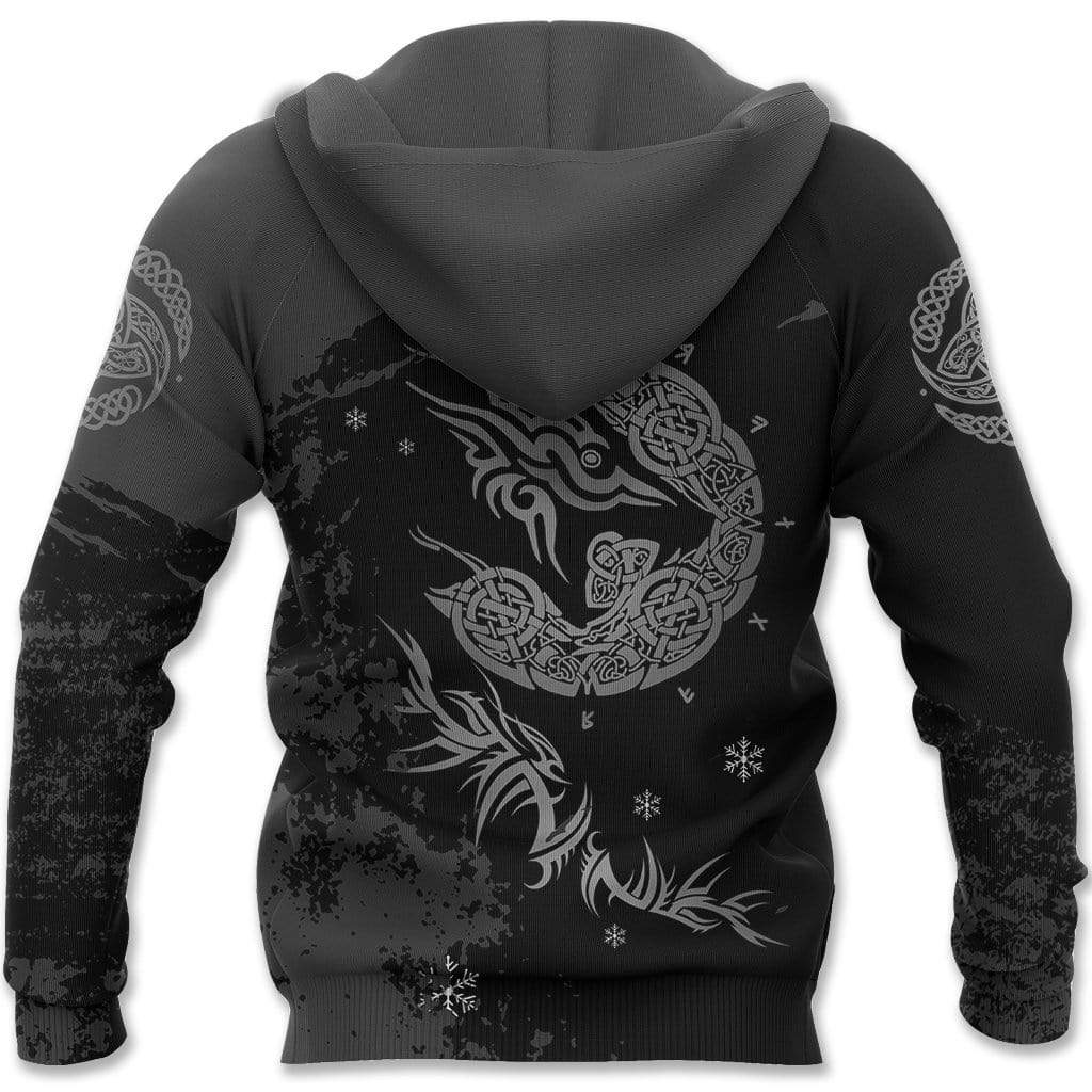 Viking Clothing Tyrs Black Fenrir Hoodie RLT12