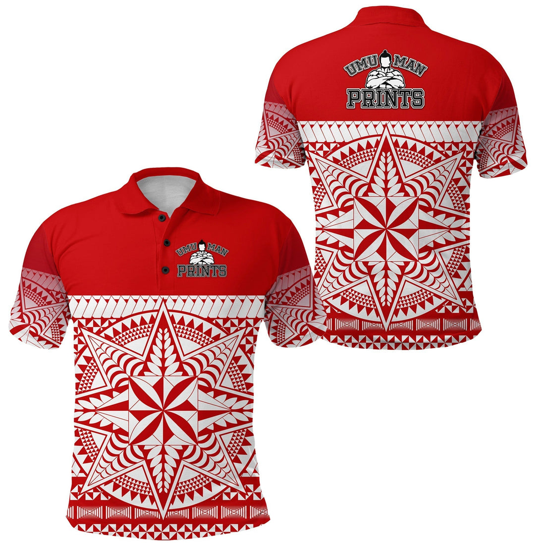 Tonga Umuman Prints Polo Shirt Special Version Red LT8