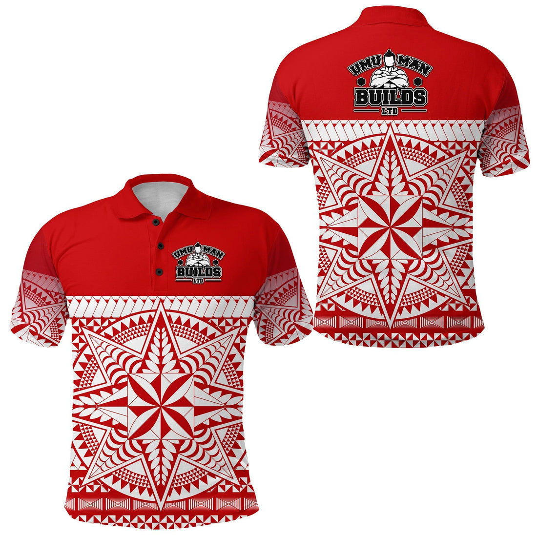Tonga Umuman Builds Polo Shirt Special Version Red LT8