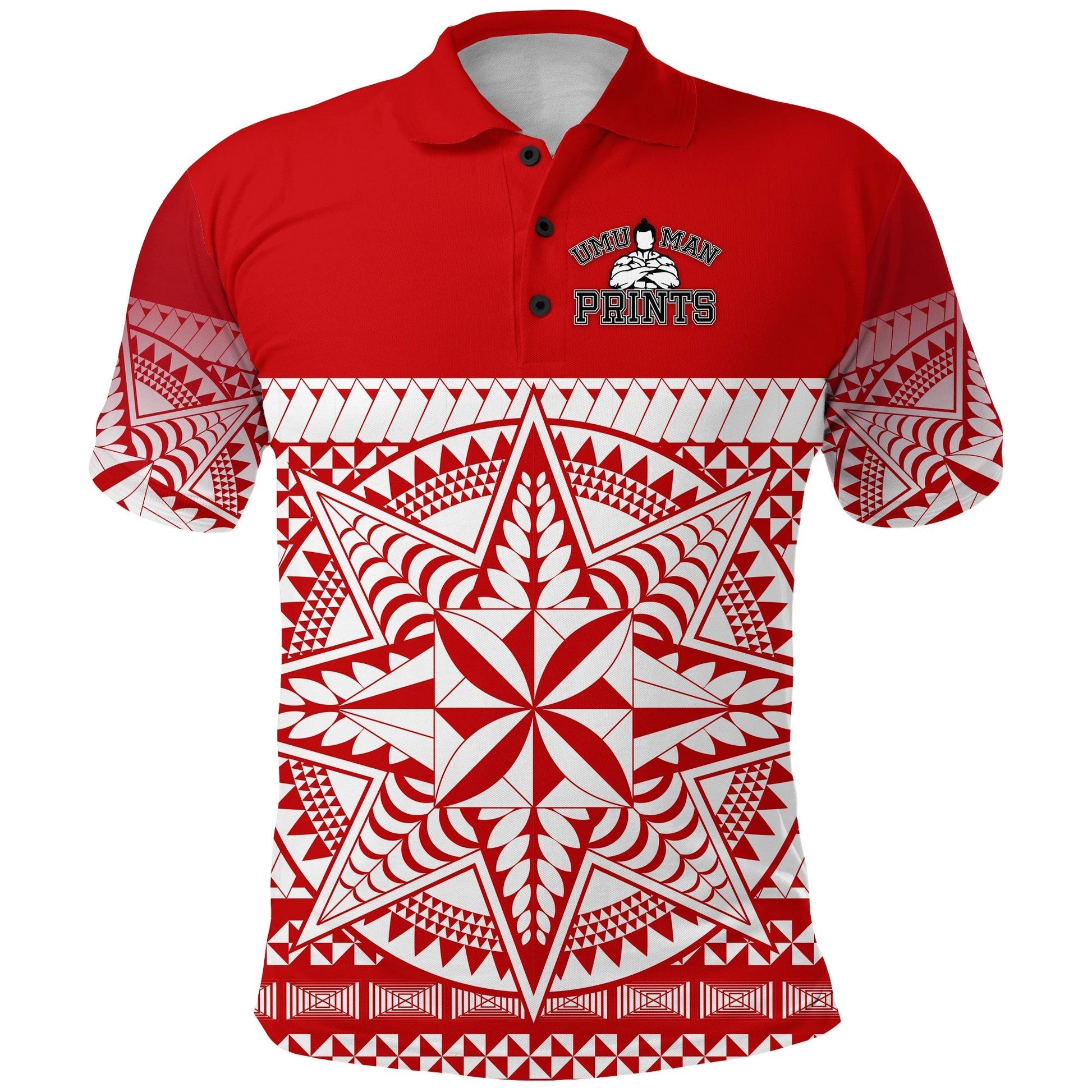 Tonga Umuman Prints Polo Shirt Special Version Red LT8