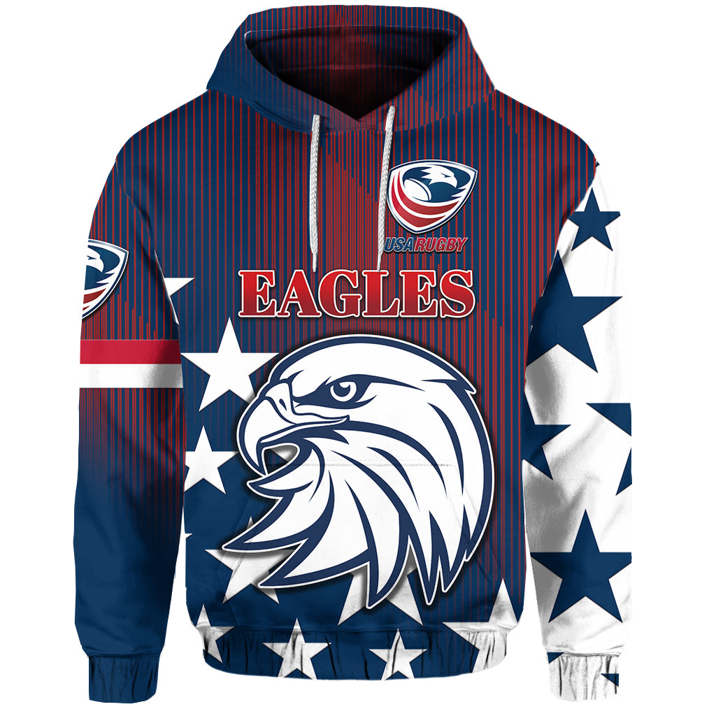 USA Rugby Hoodie/ Zip Hoodie Original Vibes Blue LT8