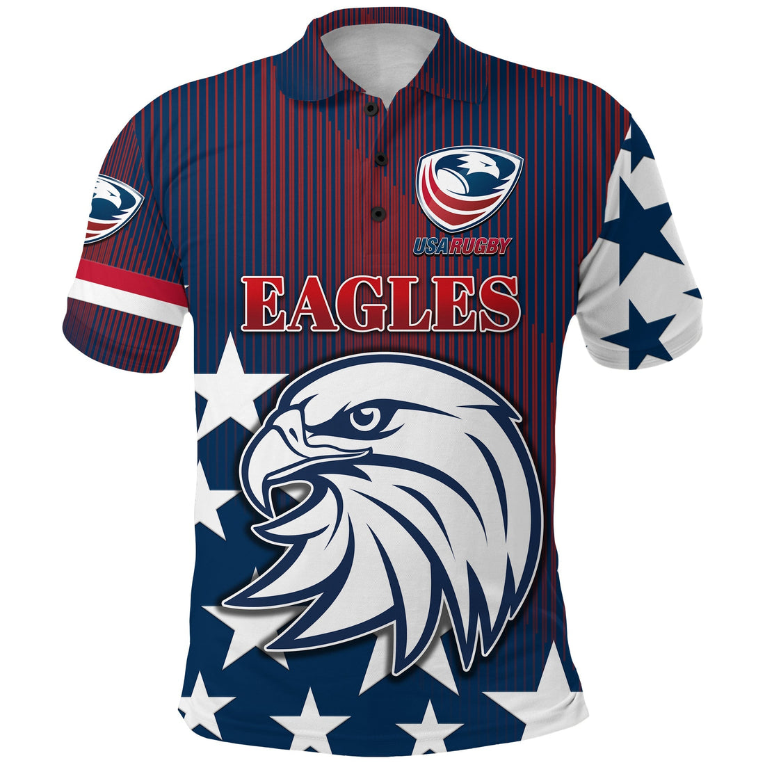 USA Rugby Polo Shirt Original Vibes Blue LT8