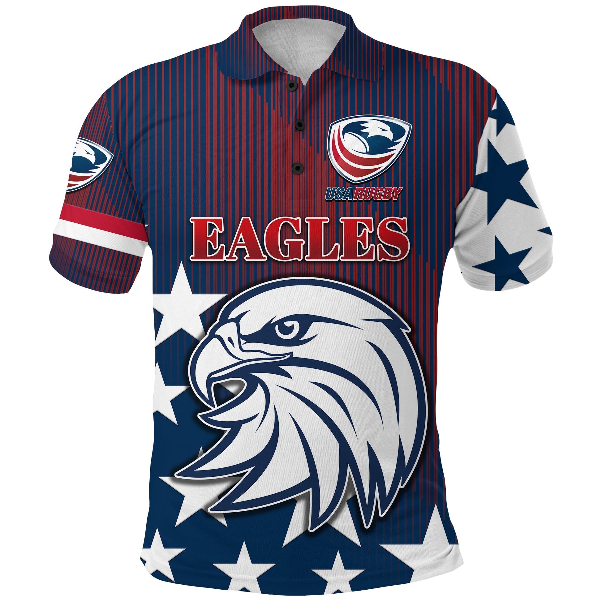 USA Rugby Polo Shirt Original Vibes Blue LT8