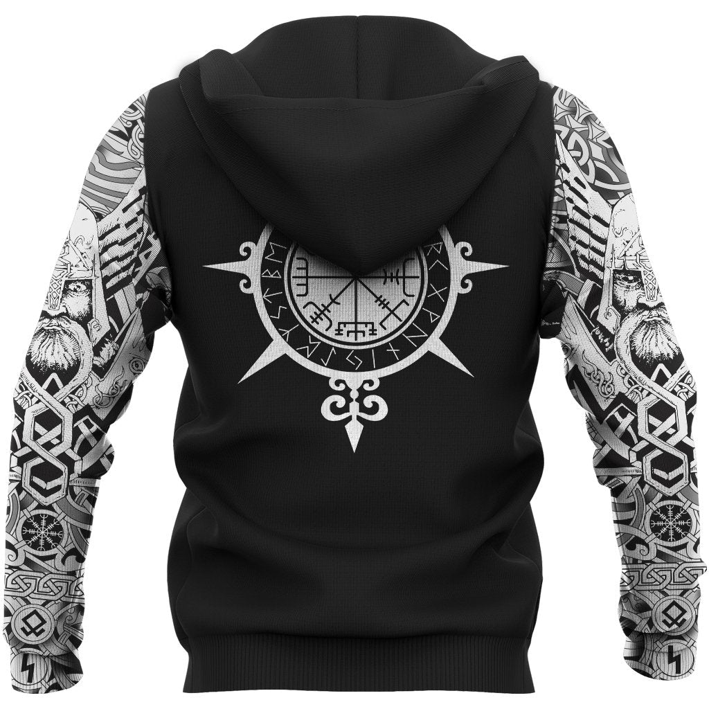 Viking Hoodie Tattoo All Over Print Black RLT12