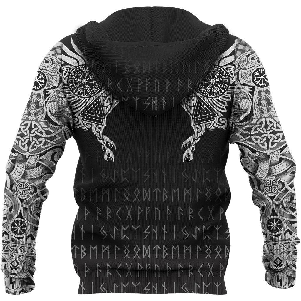 Viking Hoodie The Raven Of Odin Tattoo RLT12