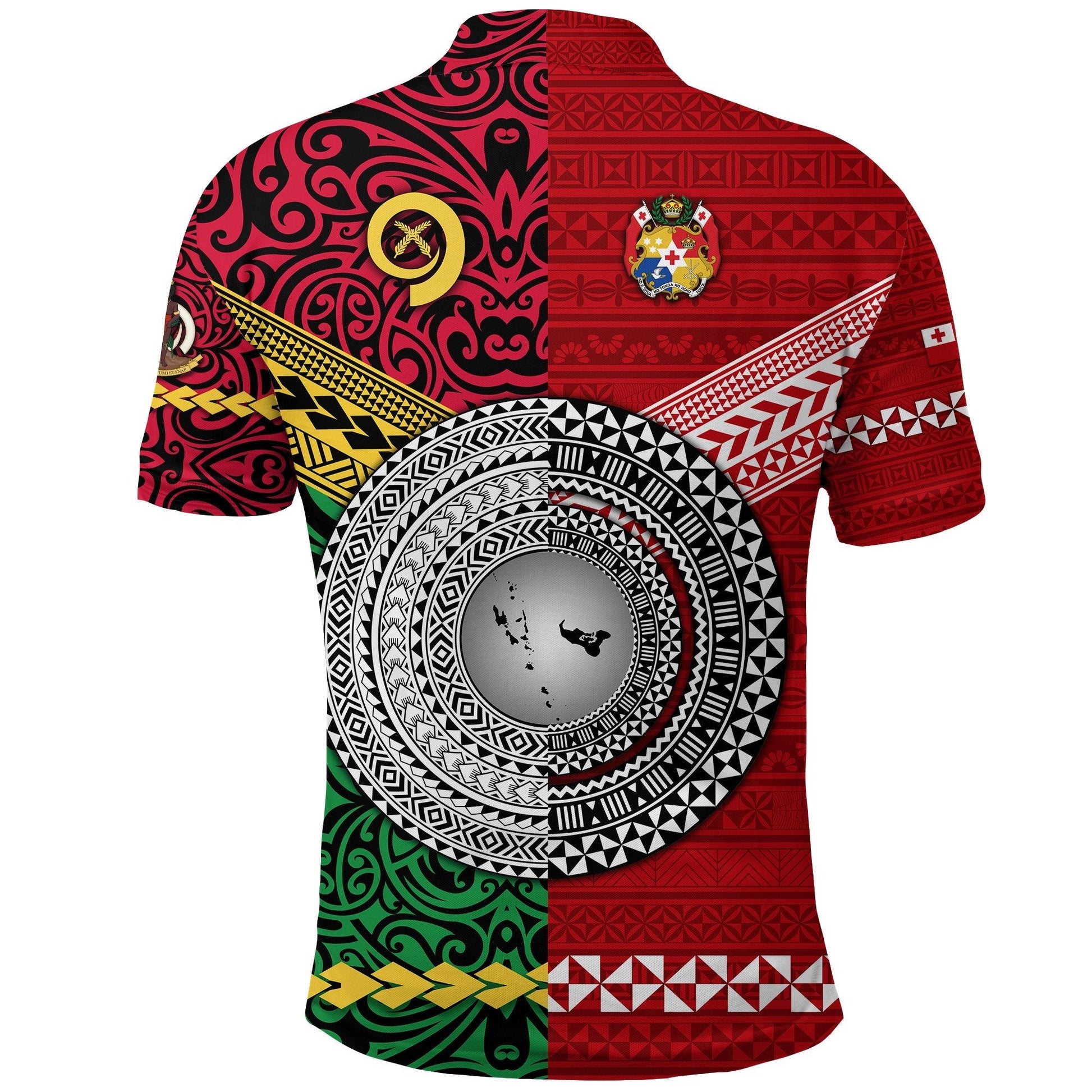 Vanuatu Tonga Polo Shirt Polynesian Together Bright Red LT8