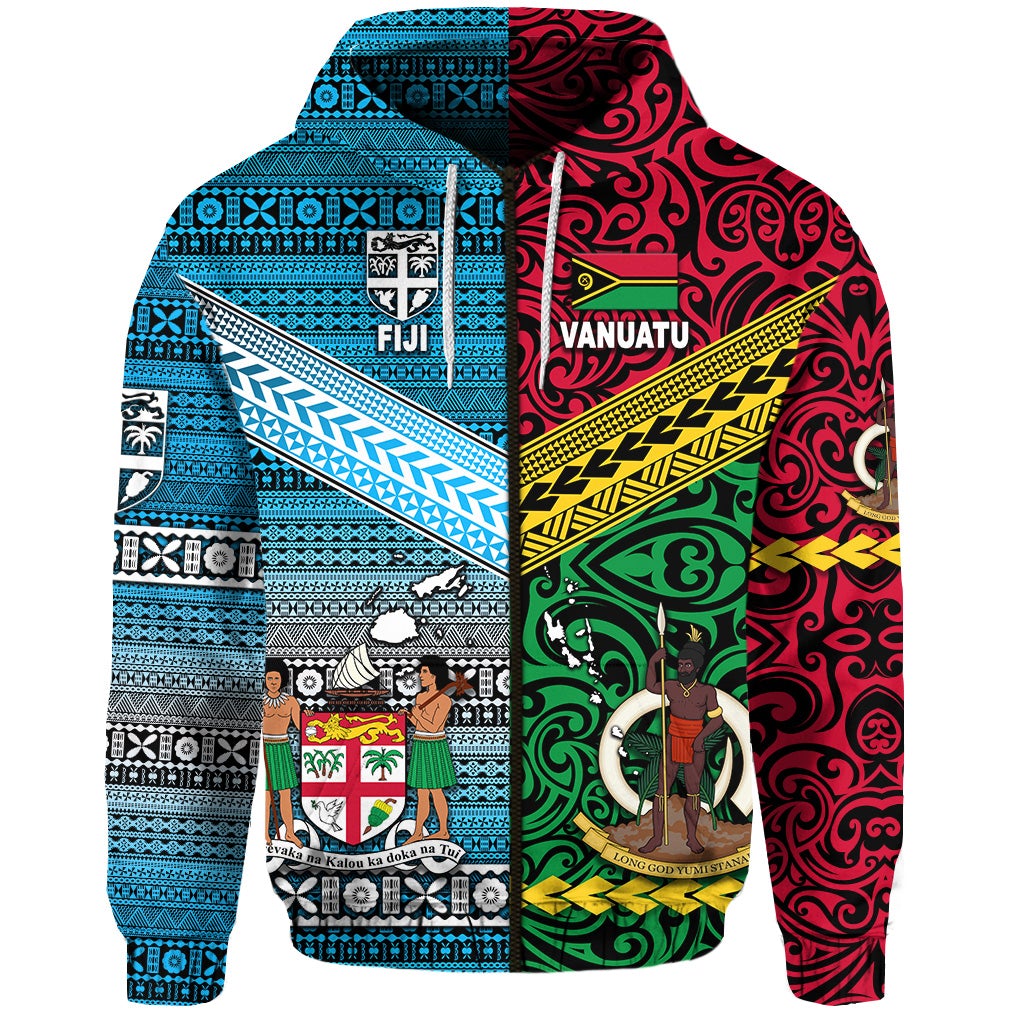 Vanuatu Fiji Zip Hoodie Together Bright Color LT8