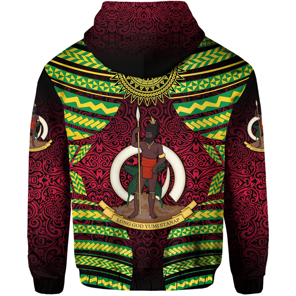 Vanuatu Special Independence Anniversary Hoodie Creative Style Gradient Red LT8