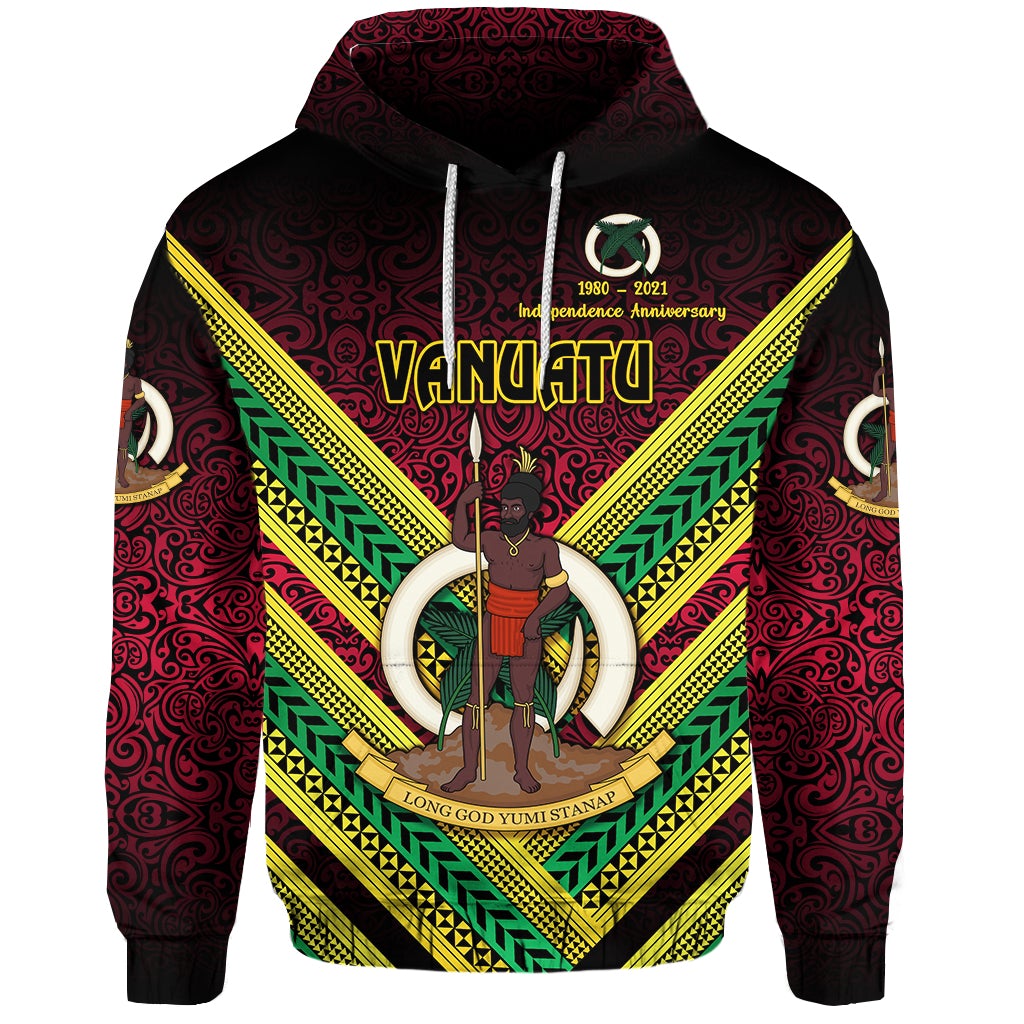Vanuatu Special Independence Anniversary Hoodie Creative Style Gradient Red LT8