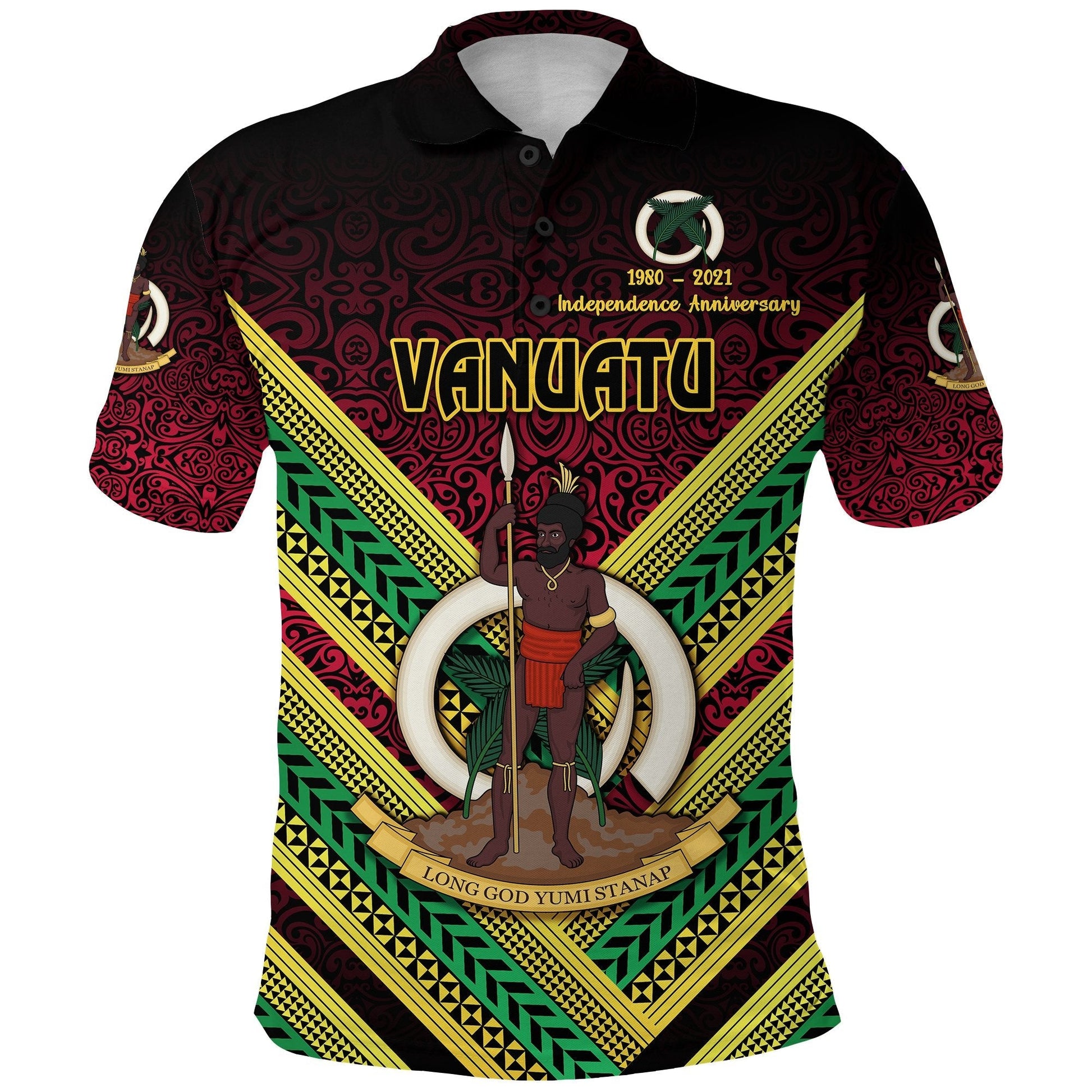 Vanuatu Polo Shirt Special Independence Anniversary Creative Style Gradient Red LT8