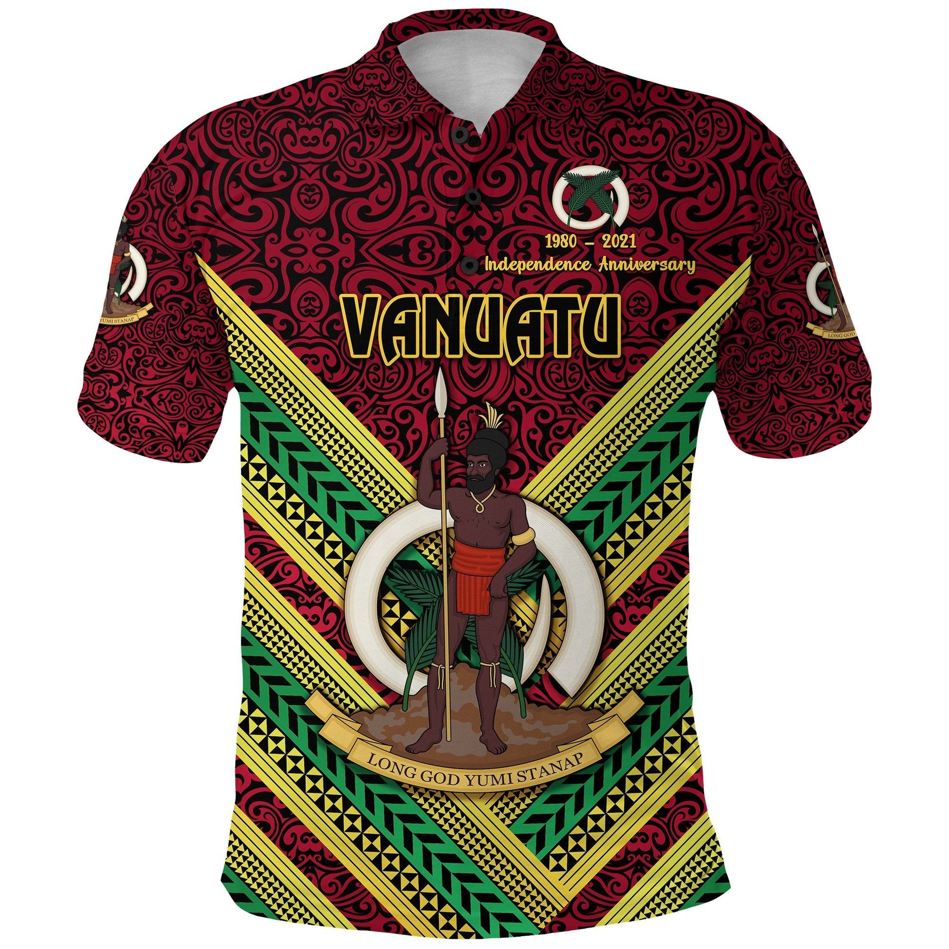 Vanuatu Polo Shirt Special Independence Anniversary Creative Style Red LT8