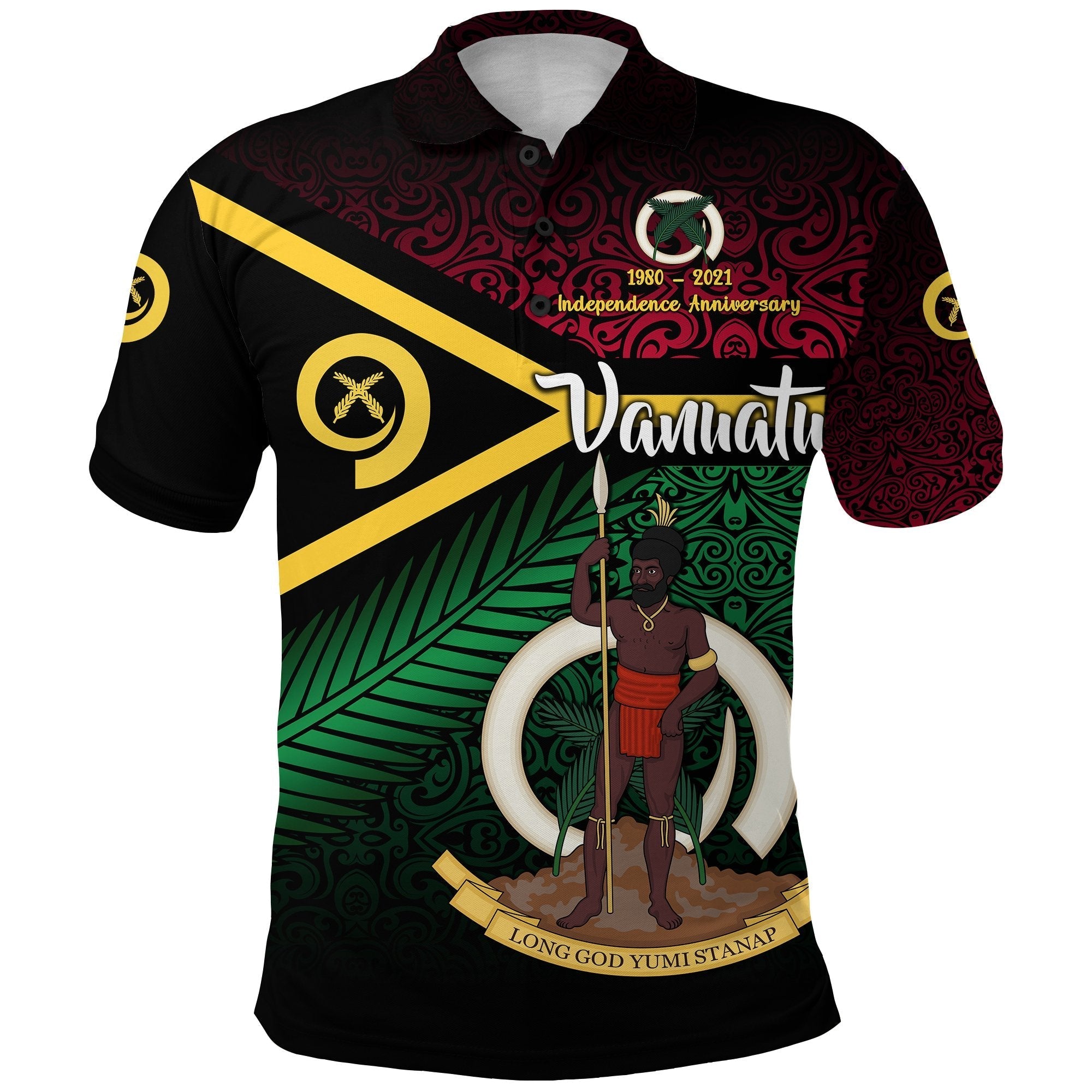 Vanuatu Polo Shirt Special Independence Anniversary Original Flag Style LT8