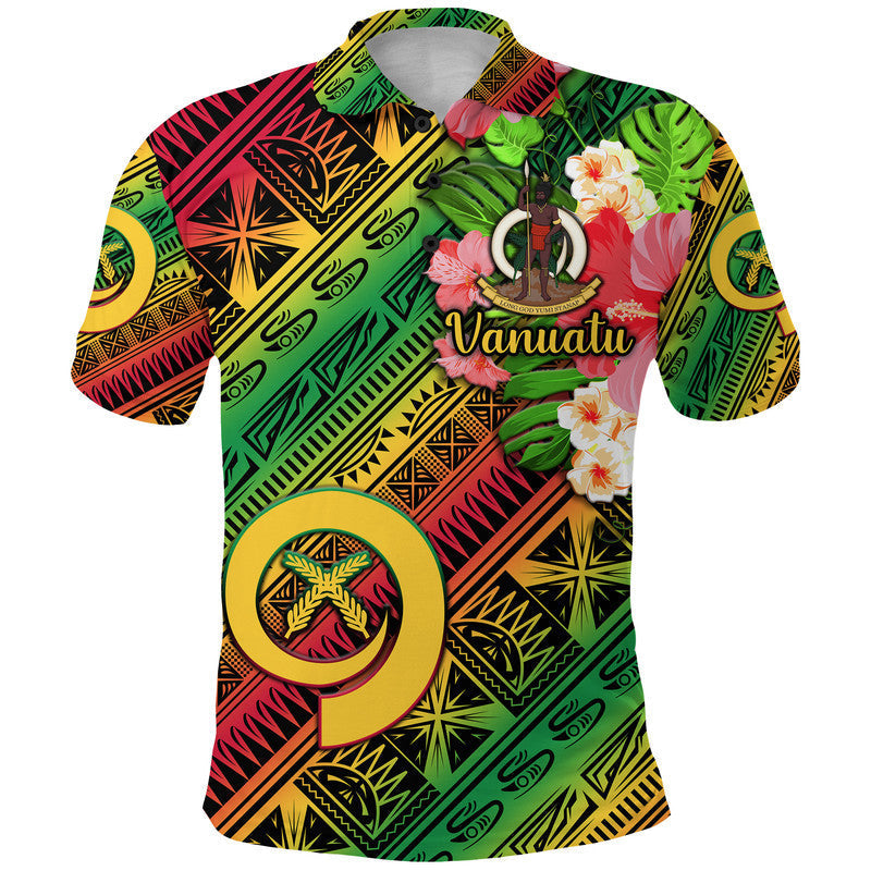 Vanuatu Polo Shirt Independence Be Proud Vanuatu Flag Gradient Vibes LT8