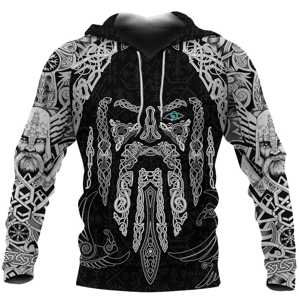 Viking Clothing Odin S Eye With Raven Viking Hoodie RLT12