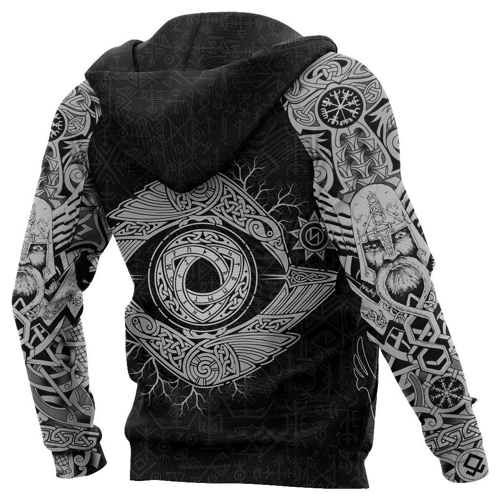 Viking Clothing Odin S Eye With Raven Viking Hoodie RLT12