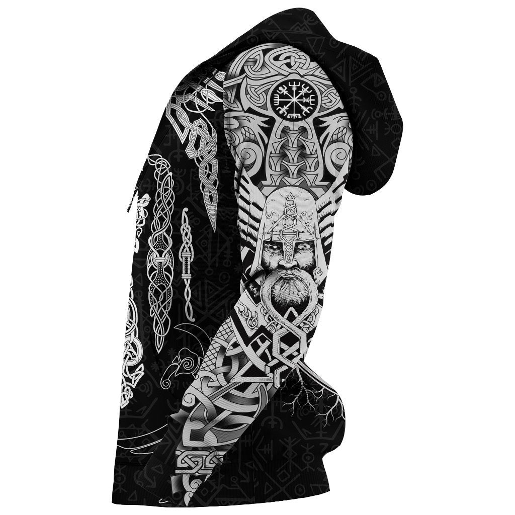 Viking Clothing Odin S Eye With Raven Viking Hoodie RLT12